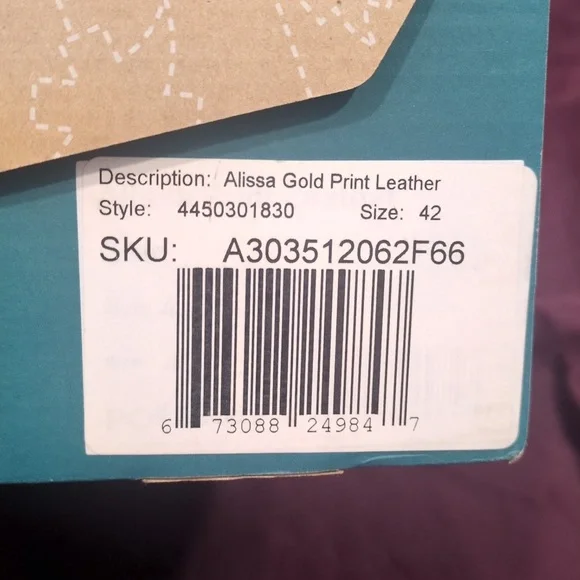 Dansko Alissa Gold Print Leather Sneakers Women's size 42 Euro (11.5-12 US)